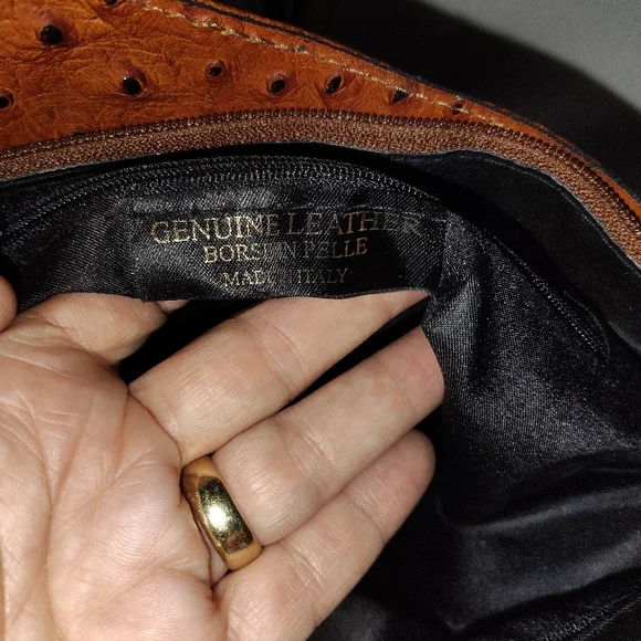 Genuine Leather Borse in Pelle Convertible Backpack Purse made in Italy Ostrich - Picture 6 of 14